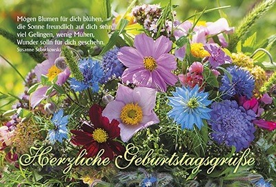 Faltkarte Geburtstag 'Mögen Blumen ...'