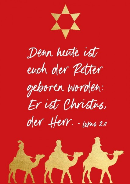 Faltkarte 'Denn heute ist euch der Retter geboren worden: Er ist Christus, der Herr. Lukas 2,11) 8 E