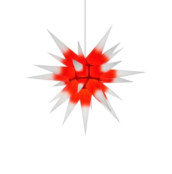 Herrnhuter Stern i6 60 cm weiß mit rotem Kern