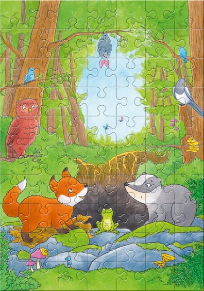Puzzle 'Fuchs und Dachs'