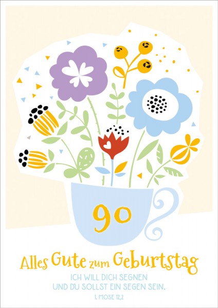 Faltkarte 'Alles Gute zum 90. Geburtstag'
