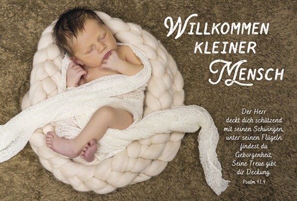 Faltkarte Geburt 'Willkommen kleiner Mensch'