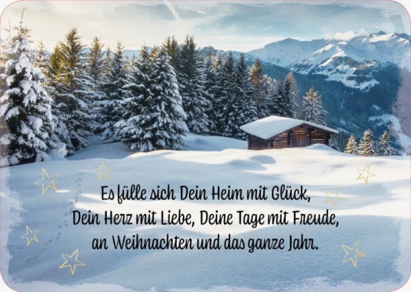 Postkarte 'Es fülle sich dein Heim mit Glück, Dein Herz mit Liebe, Deine Tage mit Freude, an Weihnac