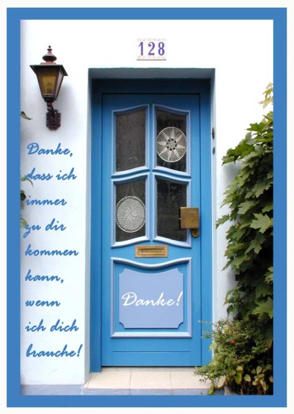Faltkarte 6 Ex. 'Blaue Tür 128'