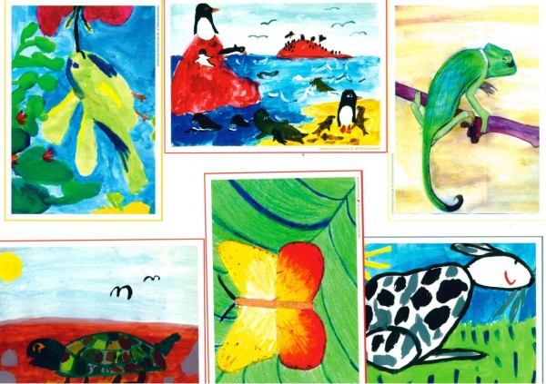 Postkarten-Serie 1 'Tiere ...' 6 Ex.