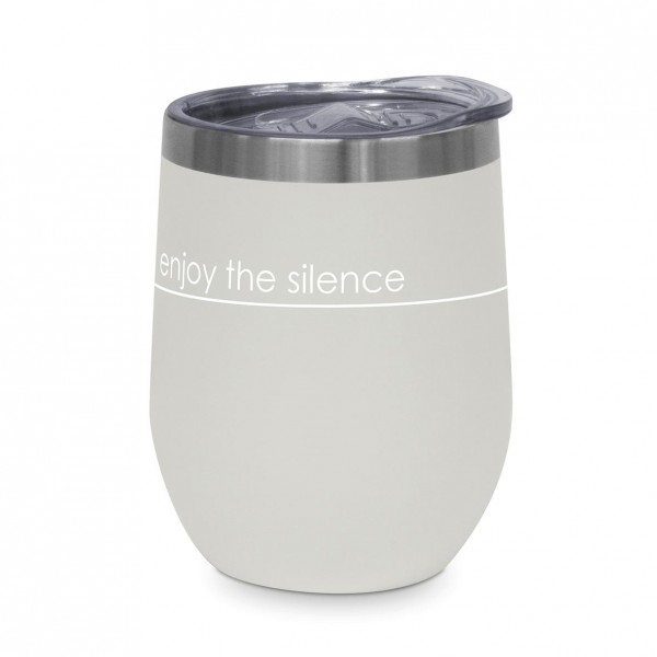 Thermobecher 'enjoy the silence' taupe