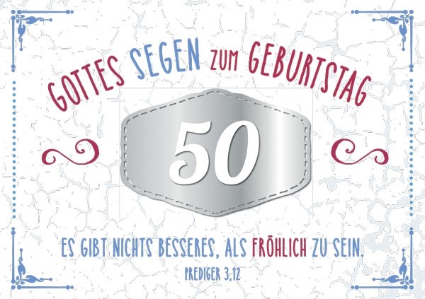 Faltkarte 'Gottes Segen zum Geburtstag - 50'