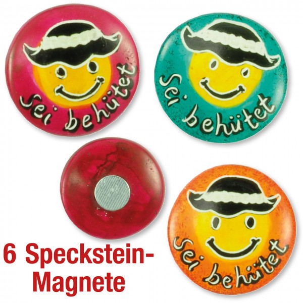 Speckstein-Magnete 'Sei behütet' 6 Ex.