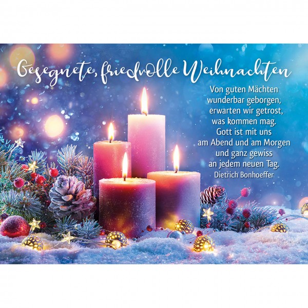 Faltkarte 'Gesegnete, friedvolle Weihnachten'