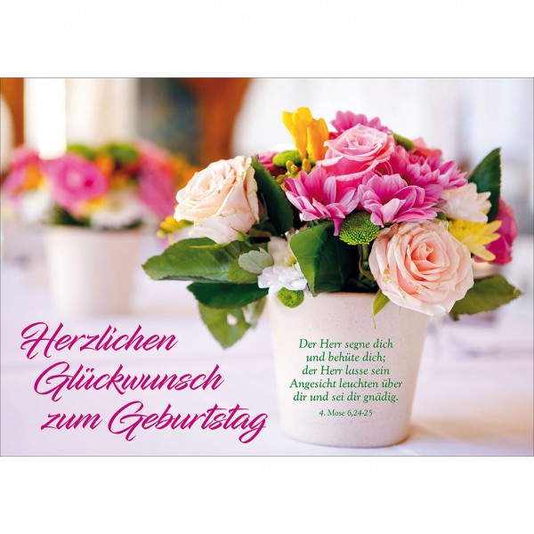 Postkarte Geburtstag 'Blumenstrauß' 4 Ex.
