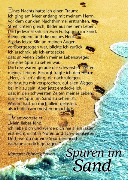 Paket Postkarte 'Spuren im Sand' 12 Ex.